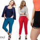 6th & Lane Deconstructed Denim Pencil Skirt, $41 | Ashley Jacquard Crop, $39 | Lena Sexy Stretch Ankle Pant, $36 | Short with Tassels, $27